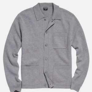 TODD SNYDER Men's Large Classic Gray Wool Cardigan Sweater